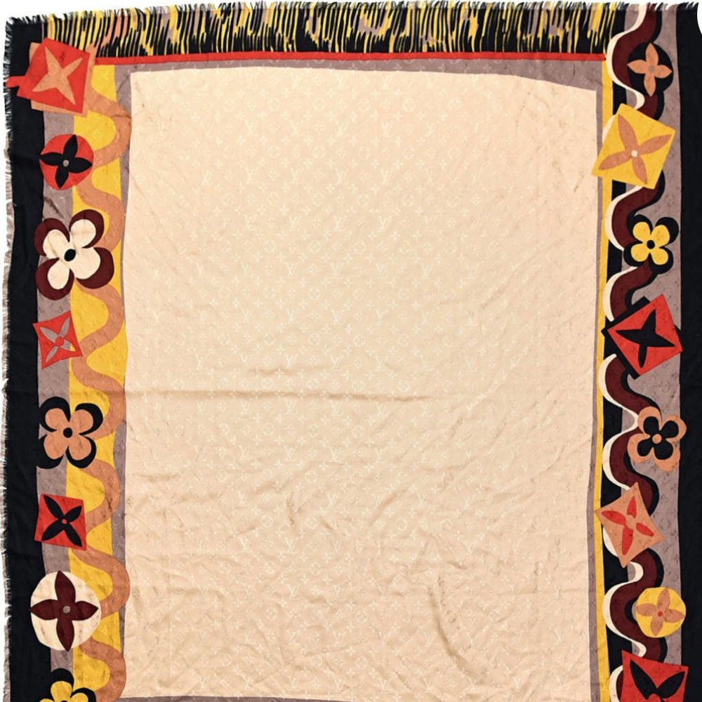 LOUIS VUITTON Wool Silk Jungle Fever Shawl